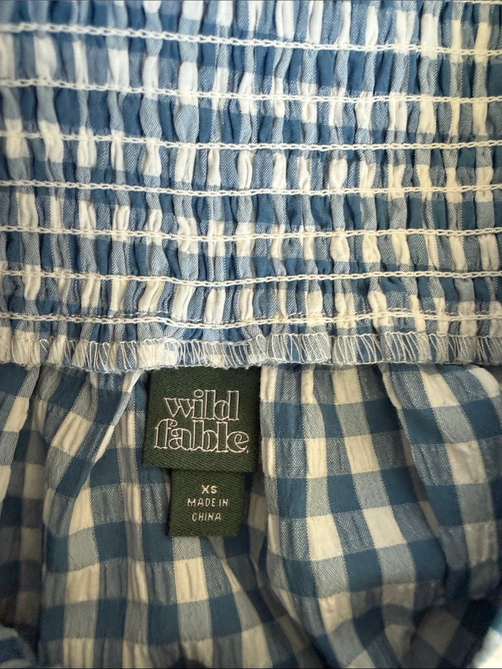 WILD FABLE / Blue Gingham Tiered Maxi Skirt